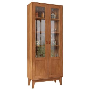 Imagem de Cristaleira com Portas de Vidro Sala de Jantar Liria C14 Cedro - Mpozenato