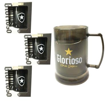 Imagem de Kit 4Un Caneca Copo Gel 300Ml Preto Isolante Térmico Chopp