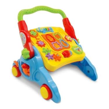 Imagem de Andador Infantil 4 em 1 Musical, Mesa de Atividades Educativas com Rodas, Colorido, Brinquedo Multifuncional para Desenvolvimento, para Bebês de 3-12 Meses