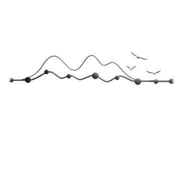 Imagem de hezhuhe2258 Cabideiro criativo montado na parede cabideiro leve de entrada de luxo gancho de armazenamento de chapéu prateleira de chave de parede suporte de parede (preto, pequeno)