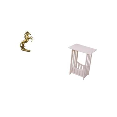 Imagem de Fenteer Decoração de Mesa de Estatueta de Cavalo Feita à Mão para Hotéis, Estantes, Lareira, Leve, Portátil, Versátil, Prática, Mesa Lateral para Café, Corred