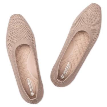 Imagem de Frank Mully Sapatilhas femininas quadradas de malha respirável com suporte de arco para caminhadas, viagens e uso diário, Bege, 35