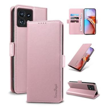 Imagem de YunuBeyii Capa Carteira para Motorola Edge 40 Pro - [Bloqueio RFID] Capinha Flip Magnética para Celular de Couro PU de Luxo com Suporte,Case Proteção,Rsistente,Antichoque, Rosa
