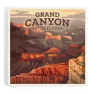 Imagem de Grand Canyon National Park, Mather Point, Painterly (porta-copos de cerâmica absorvente, único, encosto de cortiça, decoração de mesa de cozinha)