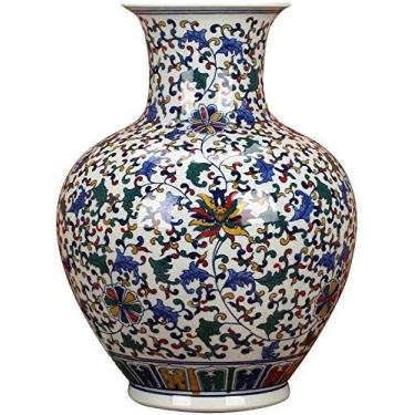 Imagem de AKALNNB Vasos para decoração vaso vintage azul e branco porcelana cerâmica decoração de casa flor falsa 47 x 33 * 10 cm decoração de casa