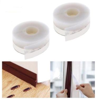 Imagem de 2 Rolos De Fita Veda Fresta Porta Transparente 35mmx2m - Saz