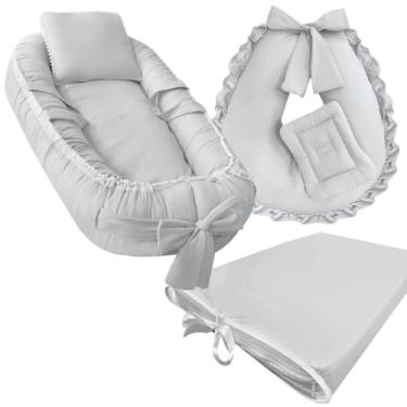 Imagem de Conjunto PráTico: Almofada De AmamentaçãO, Redutor E Trocador | Inclui Capa PláStica ImpermeáVel Para FáCil Limpeza E Higiene | Kit 3 Em 1(BRANCO)