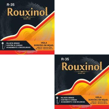 Imagem de Kit 2 Encordoamento Viola Máxima R35 Rouxinol + Brinde