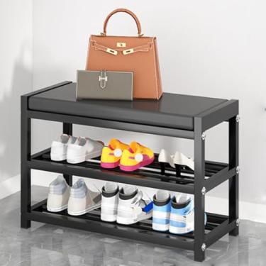 Imagem de Sapato sapato de aço inoxidável, banco com espaço de armazenamento, banco para sapatos com assento, sapateira que economiza espaço, sapateira de metal, banco com sapateira, sapateira com assento, ad