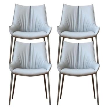 Imagem de ZYHSIJOBAS Cadeira de jantar, cadeiras modernas para sala de jantar, cadeiras de jantar estofadas, conjunto de 4 cadeiras tecnológicas de tecido tecnológico para sala de estar, balcão, pernas