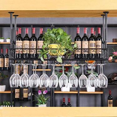 Imagem de Armário inferior suspenso rack alto rack rack clássico cozinha champanhe taça de vidro rack altura ajustável - Bronze_60 x 25 cm