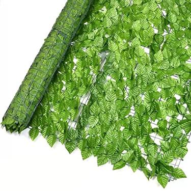 Imagem de LUZTOL Cerca de privacidade falsa expansível tela de cerca de privacidade de hera falsa aplicável a varanda externa pátio 1 m x 3 m hera artificial, hera artificial, painel de cerca de videira (cor: F