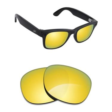 Imagem de Alphax Lentes de reposição polarizadas espelhadas ouro 24K Elite para óculos de sol Ray-Ban Lady Burbank RB2299 52 mm