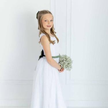 Imagem de Vestido Infantil Longo Branco VERDE OLIVA REF4193 - Só Mariazinha, Ver