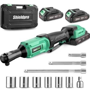 Imagem de Conjunto de chaves de catraca sem fio ShieldPro 20V 3/8 com 2 baterias