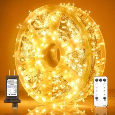 Imagem de Luzes de corda de Natal Soiarllt 75m 600 LED impermeáveis brancas quen