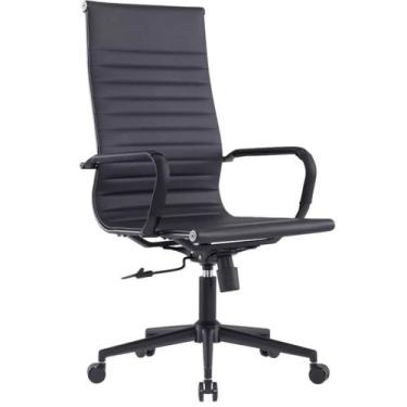 Imagem de Cadeira de Escritório Manhattan Black Presidente Estofada em PU - Tatu