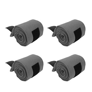 Imagem de Pssopp Envoltórios de Perna de Cavalo, Ataduras de Compressão Autoadesivas de Material de Flanela para Treinamento e Exercício de Suporte de Perna (Cinza)