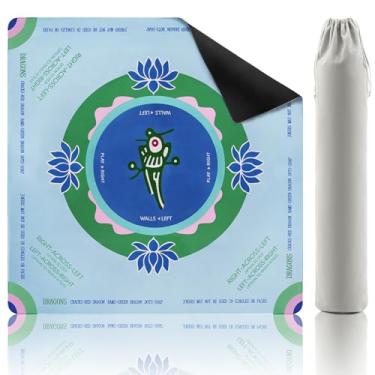 Imagem de Mikccer Mahjong Mat, 32.2x32.2 Inch Non-Slip and Noise Reduction Mah Jong Table Mat,Gaming Mat with Carrying Bag for Mahjong, Poker, Board Games, Dominoes