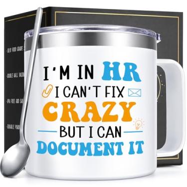 Imagem de Qtencas Hr Gifts, presentes de recursos humanos, caneca de café com isolamento térmico Hr 396.9 g, presente de aniversário de Natal para diretor de gerente de recursos humanos, dia de apreciação de RH