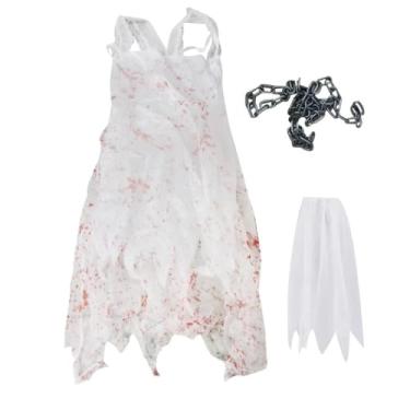 Imagem de KiBcsLic Fantasia de Noiva de Halloween para Meninas, Decoração, Fantasia para Festa, Carnaval E Feriado, 110 cm
