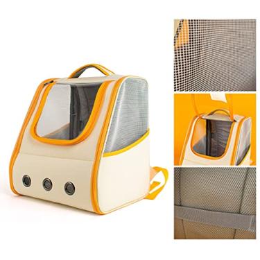 Imagem de Acouto Mochila Elegante e Transparente para Transporte de Animais de Estimação para Gatos – Bloco Colorido de Refrigerante Laranja e Bolsa de Viagem Confortável para Aventuras Ao Ar Livre (cátion)