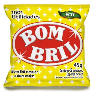 Imagem de Esponja de Aço Bom Bril com 6 Unidades Limpeza Eficiente e Brilho Impecável para Panelas, Utensílios e Superfícies Metálicas Sinta o Poder da Remoção de Gordura