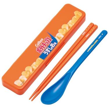 Imagem de Skater Conjunto combinado CCS3SA-A, conjunto de pauzinhos e colher, 7,1 polegadas (18 cm), feito no Japão, série de doces, batata frita, sabor leve