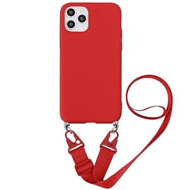 Imagem de Capa tiracolo com alça para Samsung Galaxy S23 Ultra S 23 Plus S23Ultra S23Plus S22 SamsungS23 Colar de silicone capa macia, vermelho, para Galaxy S22 Ultra