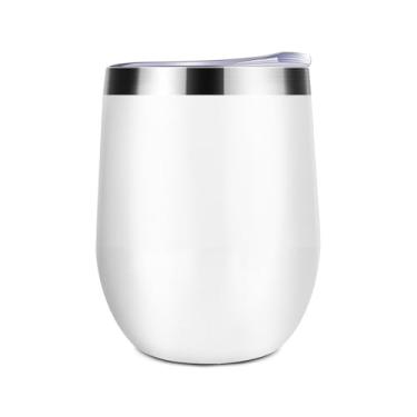 Imagem de BRTKZMR Copo de vinho personalizado de 340 g com sua foto, texto, logotipo, nome, copos de aço inoxidável personalizados para homens e mulheres, caneca de viagem, presente para pai, mãe, amigos