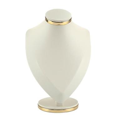 Imagem de Busto Expositor de Joias Mavi Gold 39 Cm - Rei Dos Estojos, Off White 