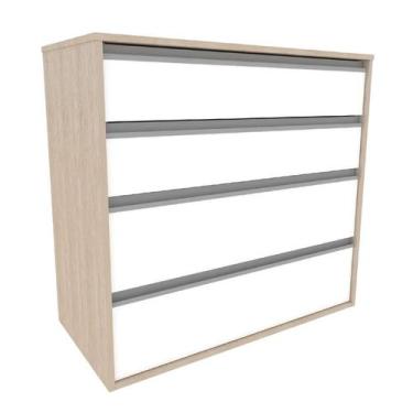 Imagem de Cômoda Amora 4 GV Branca e Noce - Nova Móbile
