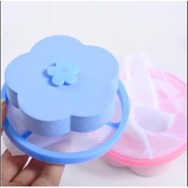 Imagem de 01 Coletor de Pelos Flutuante para Máquina de Lavar, Formato Flor, com Filtro de Malha, Removedor de Fiapos e Resíduos