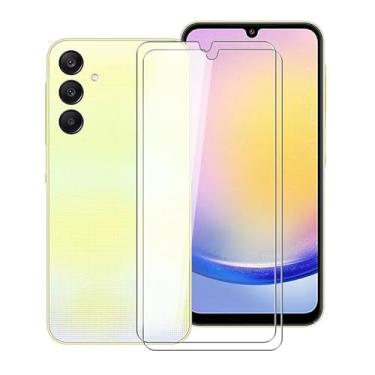 Imagem de WXPPJ [Pacote com 2 películas protetoras de tela compatíveis com Samsung Galaxy A15 (6,5 polegadas), [suporte para impressão digital] [antiarranhões] [sem bolhas] película de vidro temperado HD