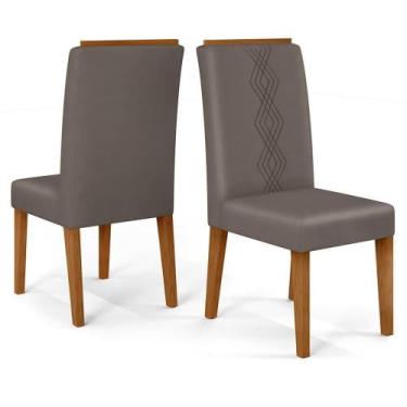 Imagem de Kit 2 Cadeiras De Jantar Estofadas Yasmin Dj Moveis Veludo Lunar Freij