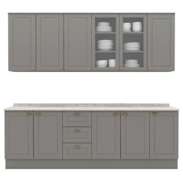 Imagem de Cozinha Modulada 9 Pecas 240 Cm Ce856 Americana Henn - MÓVEIS HENN