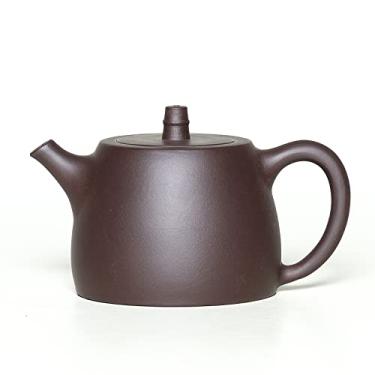 Imagem de SILINE Zisha Bule de chá grande, 402 g, bule de chá artesanal de argila Yixing genuína chinesa com filtro, infusor de folhas soltas Kung Fu (Handuo, argila roxa)