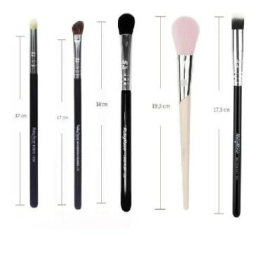 Imagem de Kit Pincel Linha Profissional Ruby Rose Maquiagem 5 Pincéis