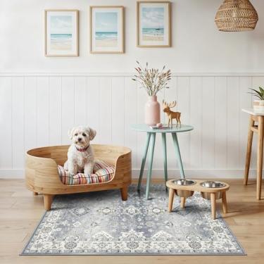 Imagem de Tapetes laváveis para corredor 3x4: tapete antiderrapante para pia de cozinha de fazenda, tapete pequeno resistente à água para sala de estar, banheiro, capacho macio e fino, tapete decorativo de