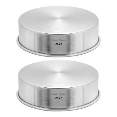 Imagem de Kit 2  Duas  Forma Assadeira Bolo Caseiro Redonda 25 X 7 H83