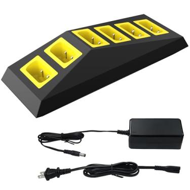 Imagem de KETELESE Substituição do carregador Walkie Talkie, 6 bases de carregamento para rádio T3, base de carregamento rápido com adaptador, 1 pacote, amarelo/preto