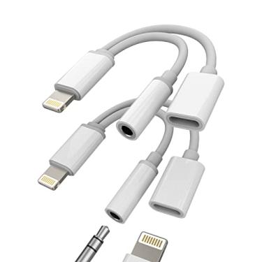 Imagem de Para iPhone Lightning para divisor de 3,5 mm (pacote com 2) MFI certificado AUX fone de ouvido adaptador adaptador dongle carregador de áudio fone de ouvido adaptador para 14 13 12 11 Pro Max X SE 7 8