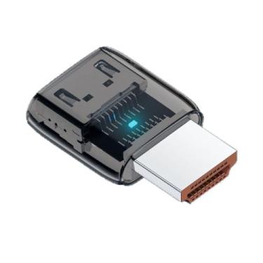 Imagem de cablecc Extensor adaptador de extensão UHD 8K 60hz HDMI 2.1 fêmea para HDMI macho transparente com luz LED inteligente compatível com HDTV