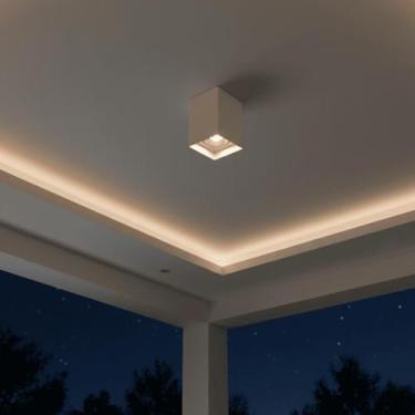 Imagem de Kit 4 Spot Sobrepor Quadrado Recuado + 4 Lâmpada Mr16 6,5w - Embu Led,