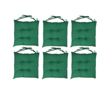 Imagem de 6 Almofadas/Assento ou encosto Para Cadeira Futon 40x40 cm(Verde Bandeira)
