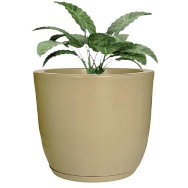 Imagem de Vaso Planta Grande Cone Liso Polietileno Luxo Jardim Varanda (Palha)