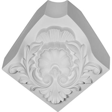 Imagem de Ekena Millwork MIC06X06SH-CASE-4 Canto de coroa de concha (pacote com 4), 14 cm A x 14 cm P x 21 cm F, branco