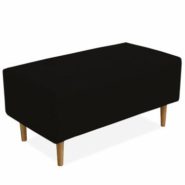Imagem de Puff Sala De Estar Cléo W01 Pés Palito 90 Cm Suede Preto