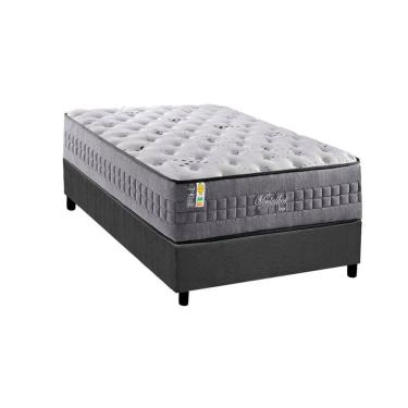 Imagem de Cama Box Solteiro: Colchão Molas Masterpocket Ensacadas Versalhes + Base Crc Suede Gray (96x203)