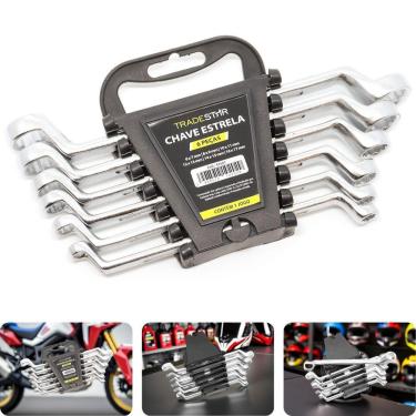 Imagem de Jogo Chave Estrela 6 - 17 Mm 6 Peças Aço Carbono Tradestar